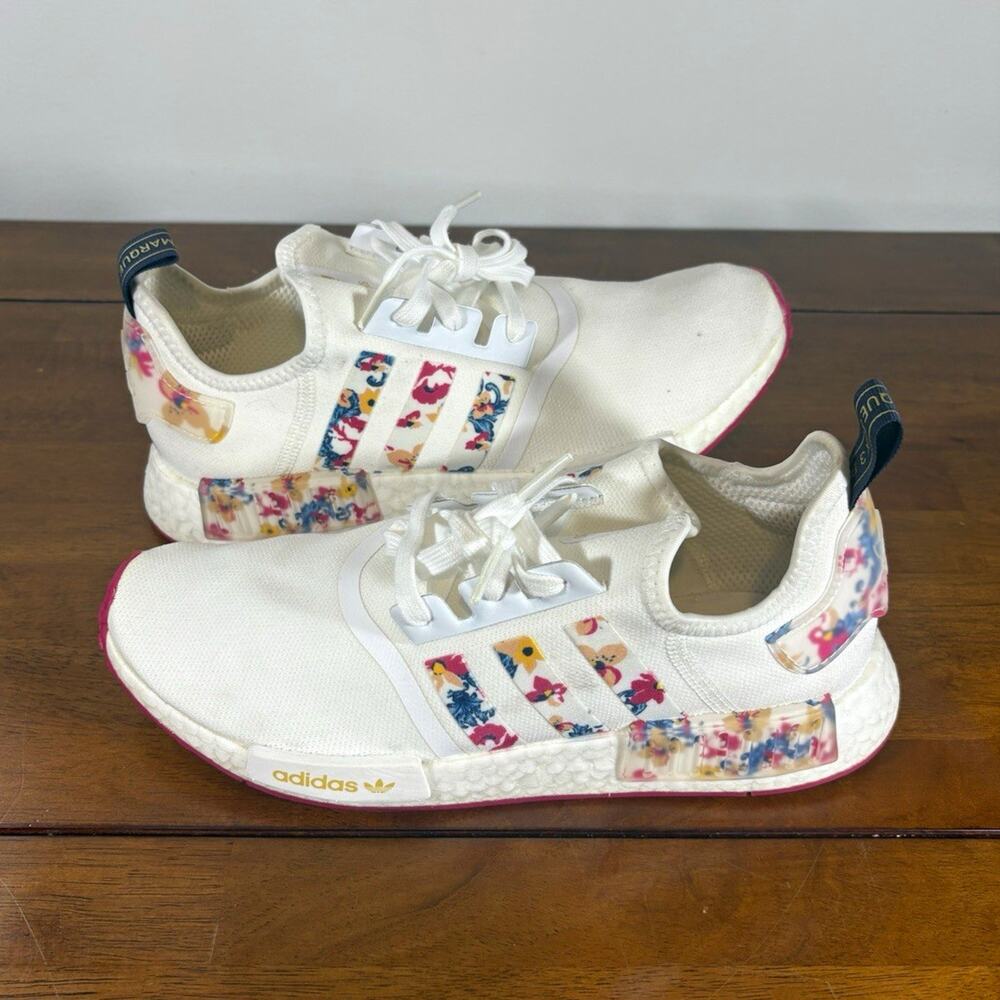 adidas NMD_R1 Her Studio London Floral White Boost Lace Up Sneakers FY3666